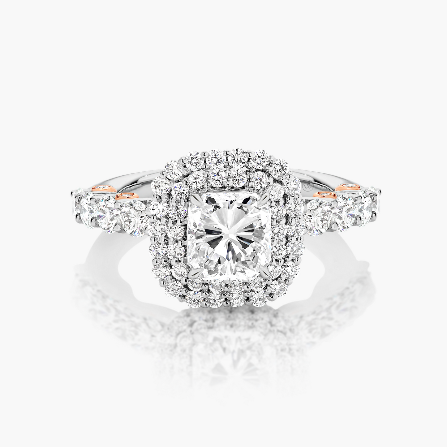 Rika | Two-Tone Halo Engagement Rings