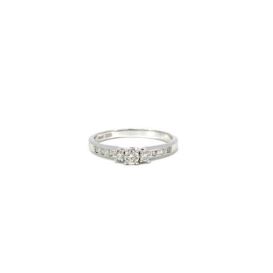 Celeste Trilogy Diamond Ring | 18ct White Gold