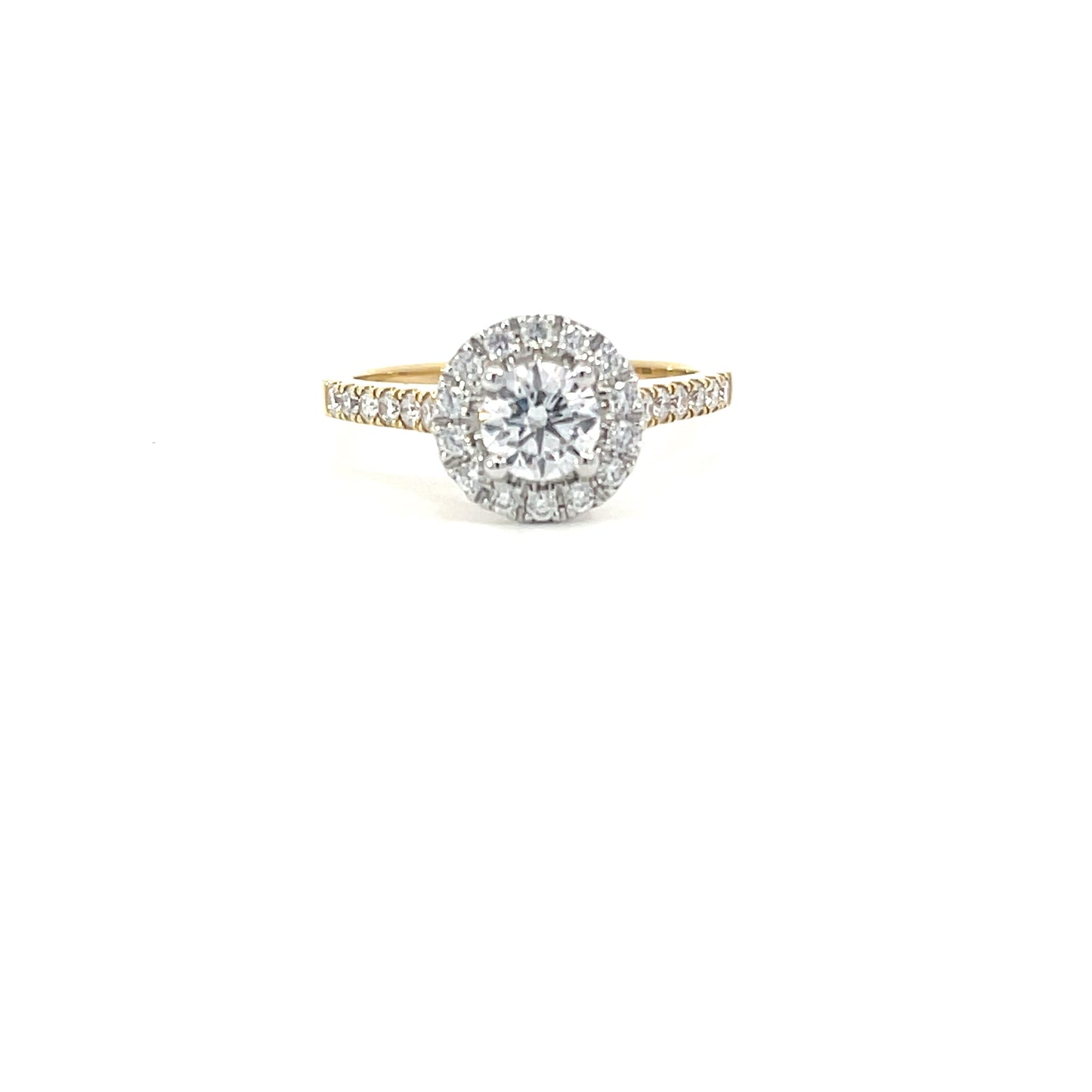 Andre | 18ct two tone engagement ring brilliant cut lab grown diamond