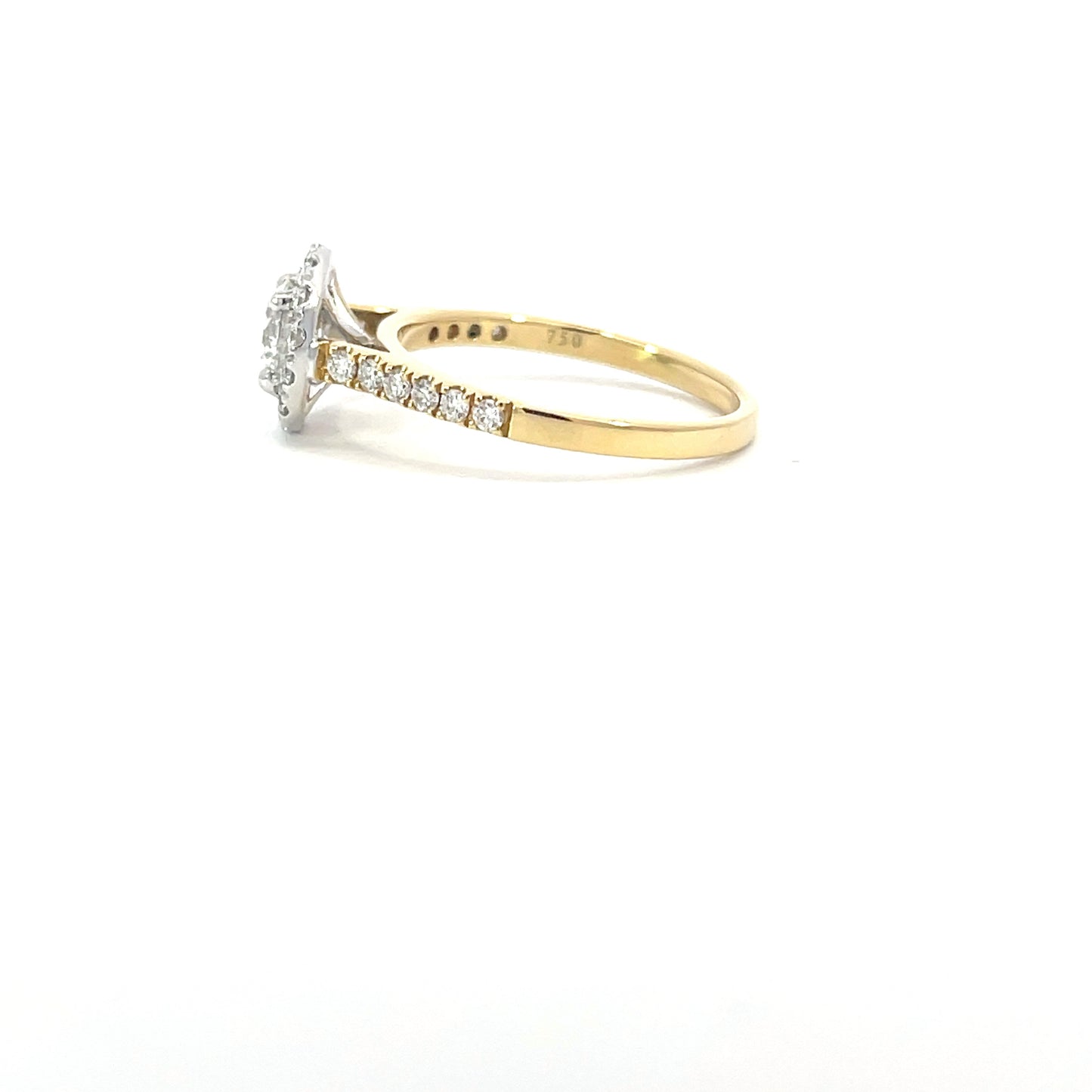 Andre | 18ct two tone engagement ring brilliant cut lab grown diamond