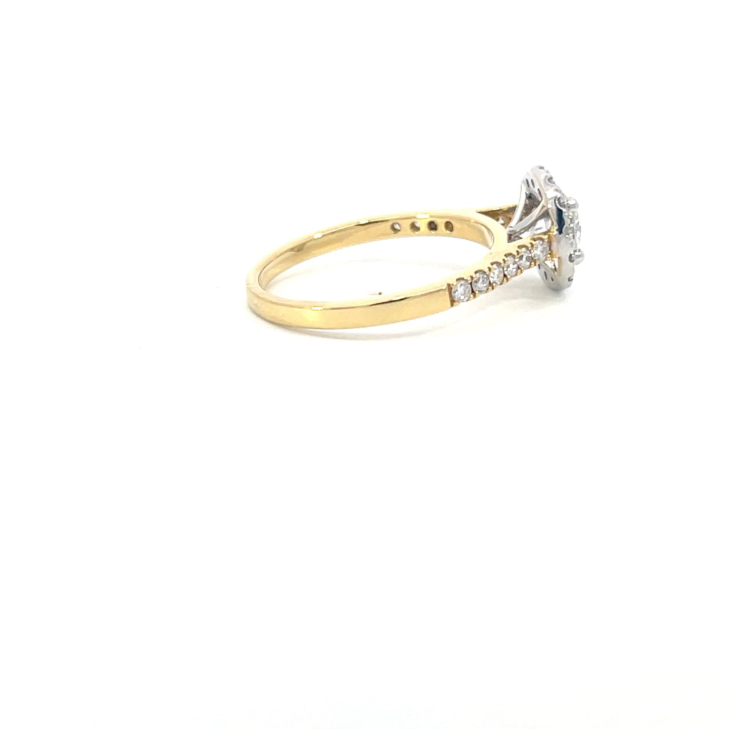 Andre | 18ct two tone engagement ring brilliant cut lab grown diamond
