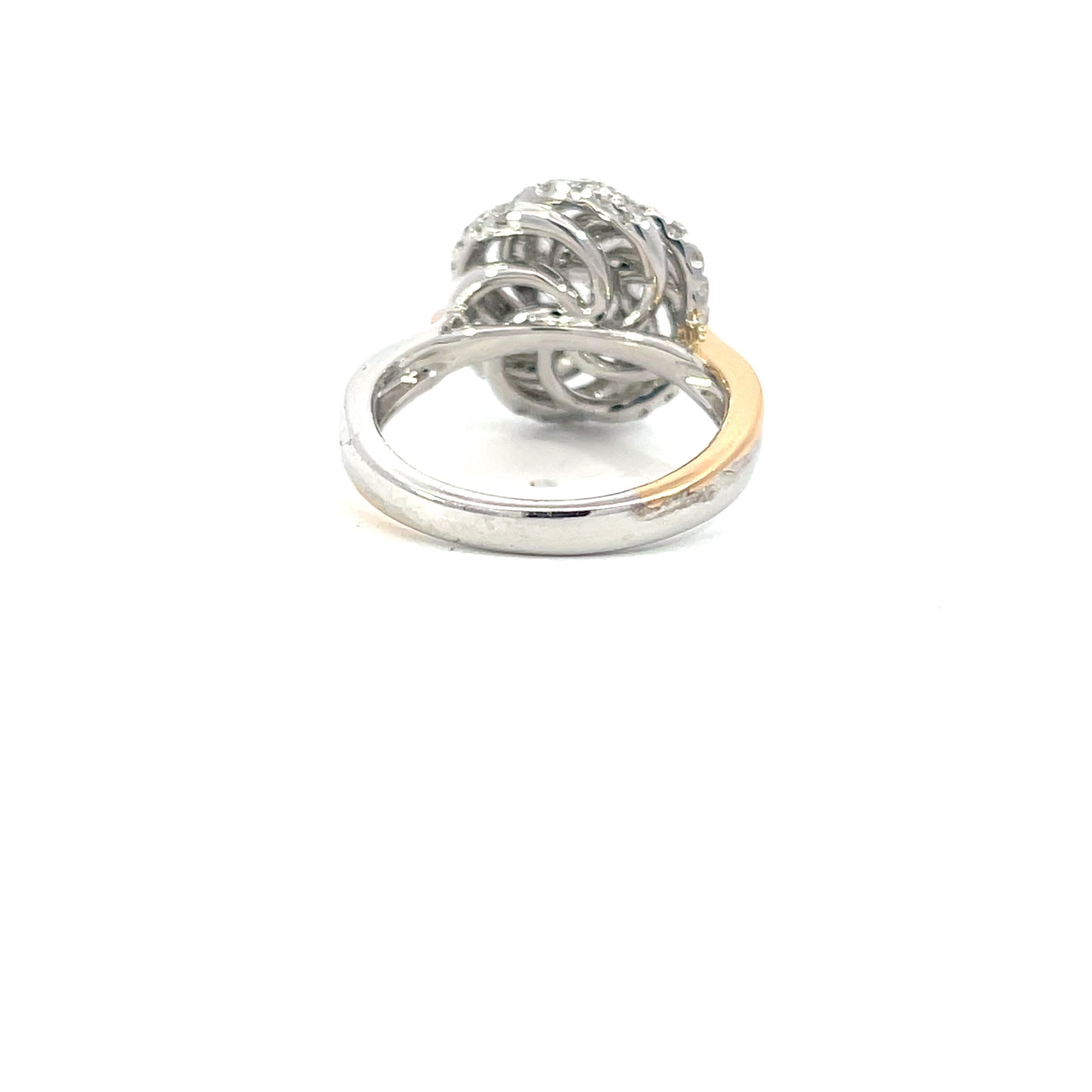 Blanca | 18ct Two Tone Brilliant Cut Lab Grown Diamond Engagement Ring with Swirl Halo