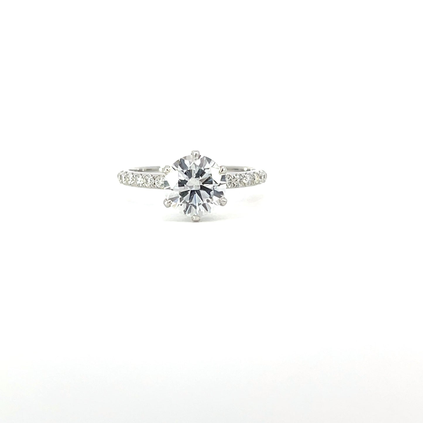 Emmanuela | 18ct White Gold Lab Grown Diamond Engagement Ring – 1.50ct E VS1 with Natural Diamond Shoulders