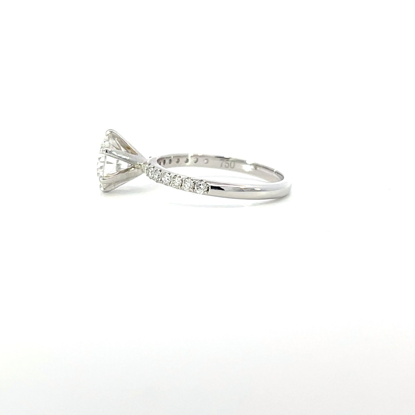 Emmanuela | 18ct White Gold Lab Grown Diamond Engagement Ring – 1.50ct E VS1 with Natural Diamond Shoulders