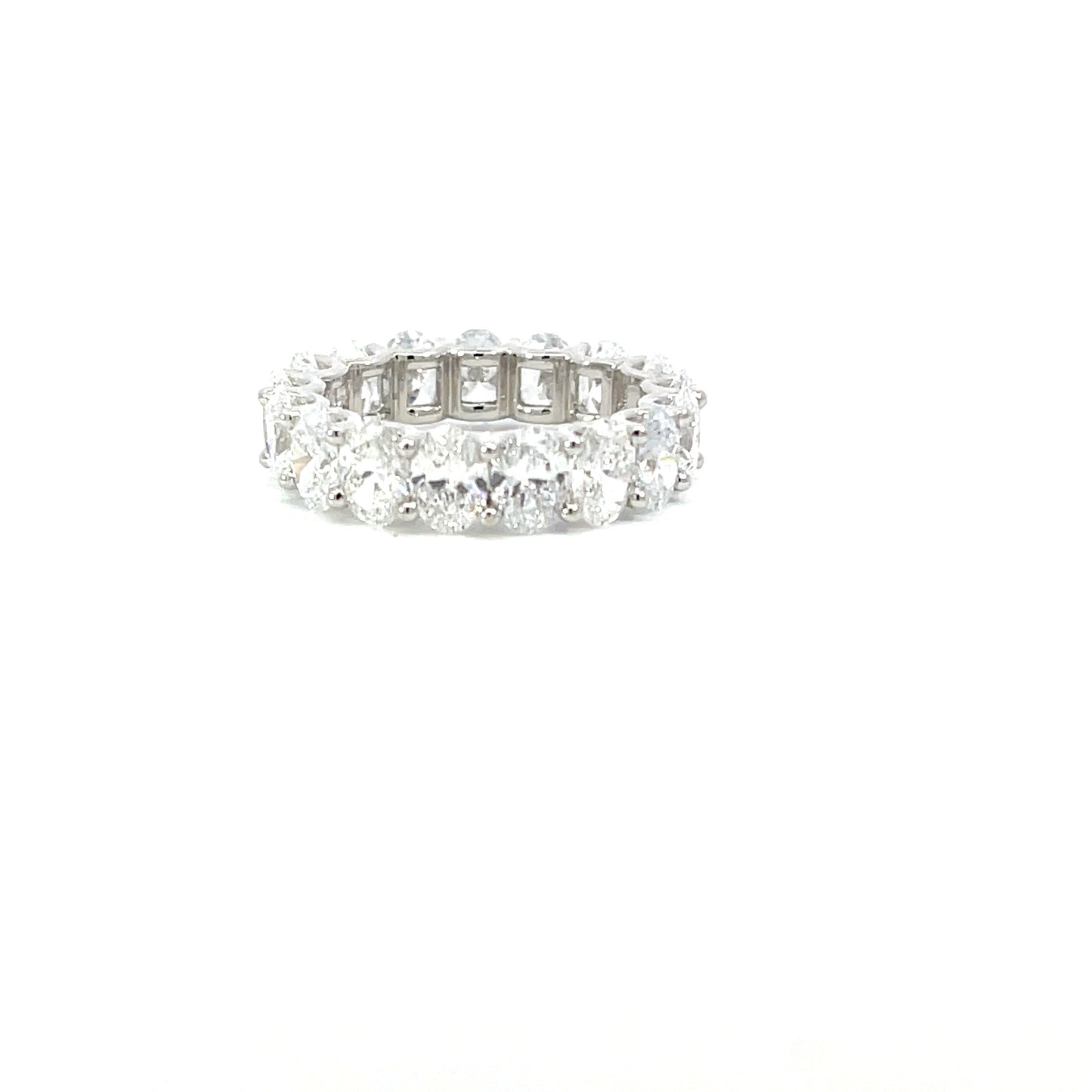 Athan | 18ct White Gold Lab Grown Oval Cut Eternity Band