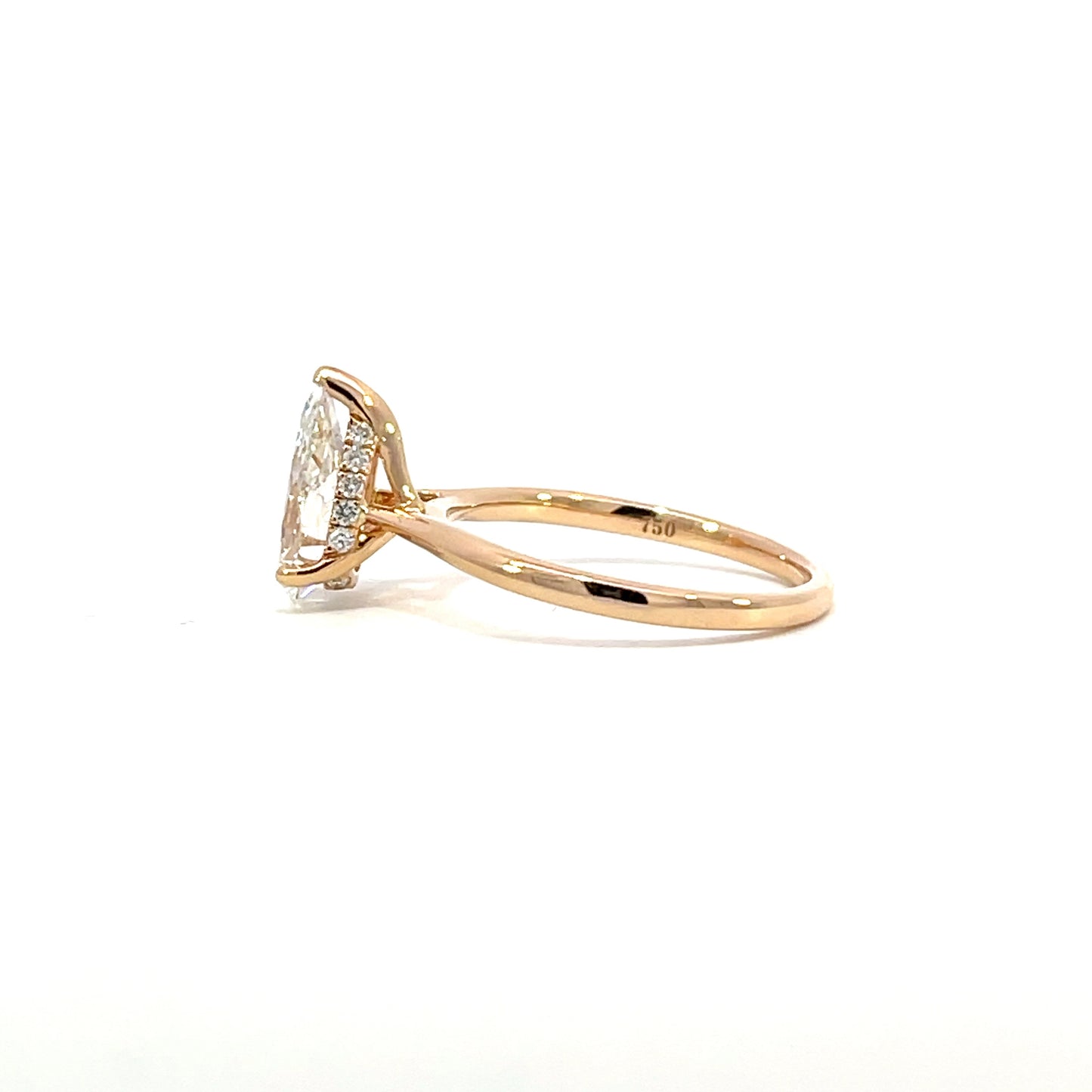 Tirzah | 18ct Rose Gold Lab Grown Diamond Engagement Ring – 1.52ct F VS2 with Hidden Natural Diamond Halo