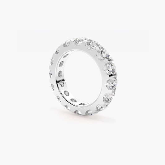 Dani | 18ct White Gold Lab Grown Radiant Cut Diamond Eternity Band – 4.24 D–E/VS