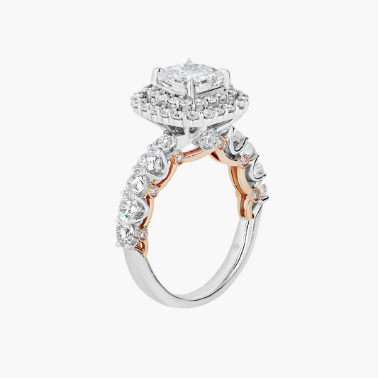 Rika | Two-Tone Halo Engagement Rings
