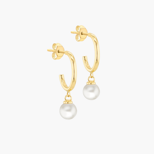 Irwin | 9ct Yellow Gold Fresh Pearl Drop Studs