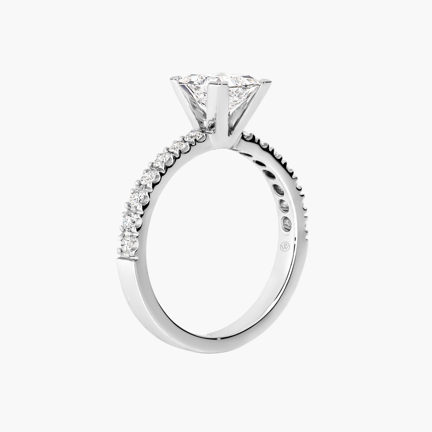 Diamond ring with a white background