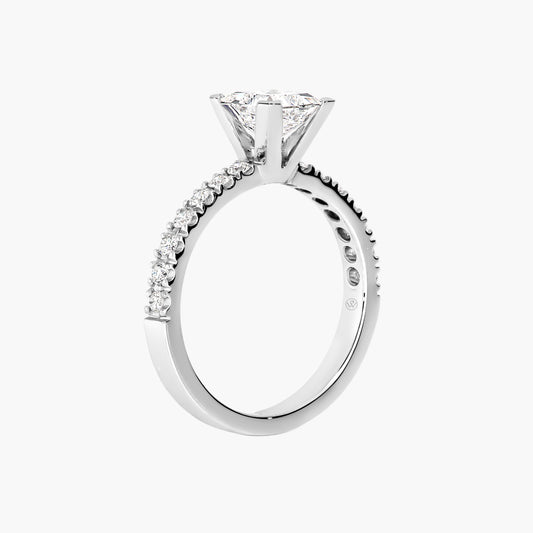 Diamond ring with a white background