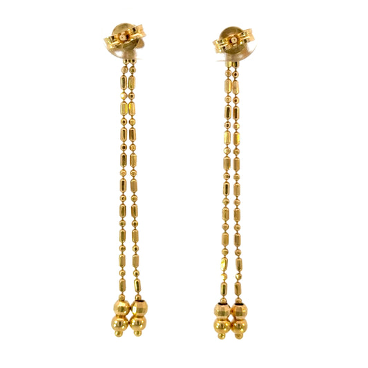 Shmia | 18ct yellow gold beaded drop earrings