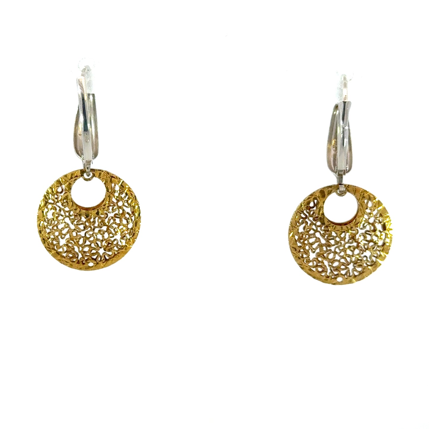 Kieran | 9ct Yellow Gold Filigree Circular Drop Earrings
