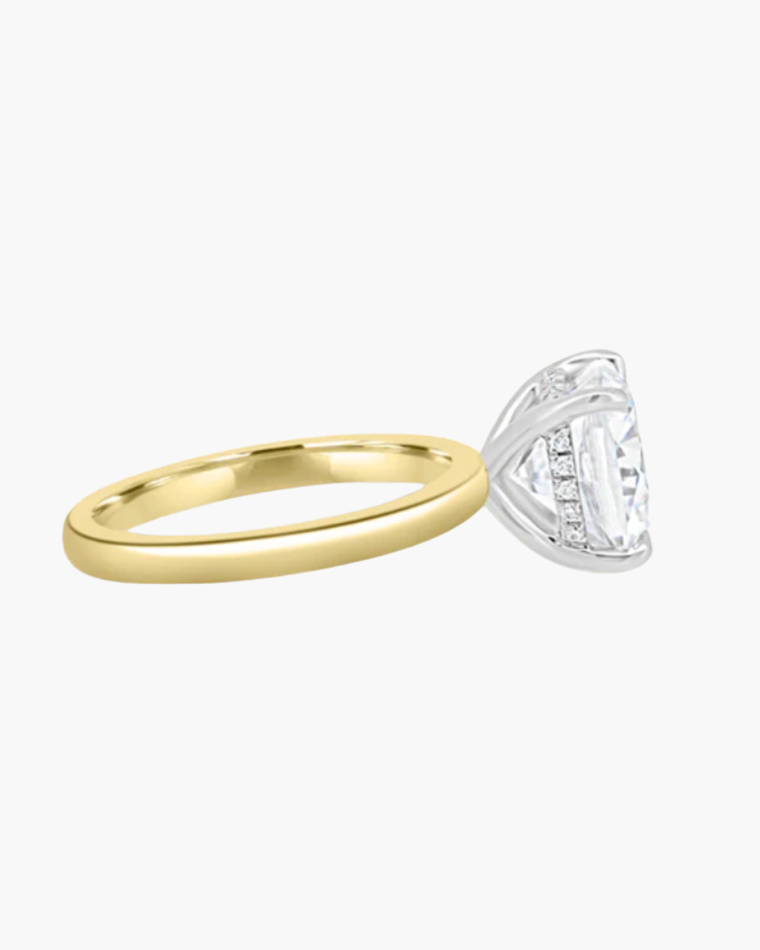 Celine | Solitaire 4 Claw Engagement Ring with Hidden Halo