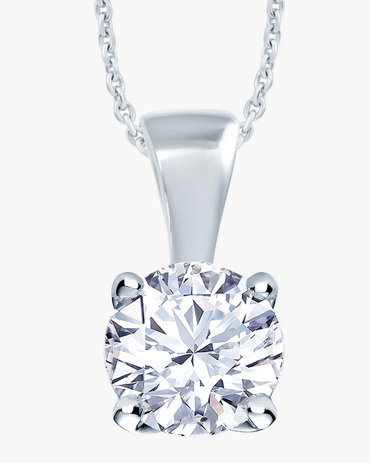 Diamond pendant on a white background