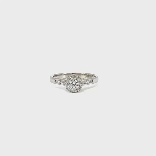 Aurora Halo Diamond Ring | 9ct White Gold