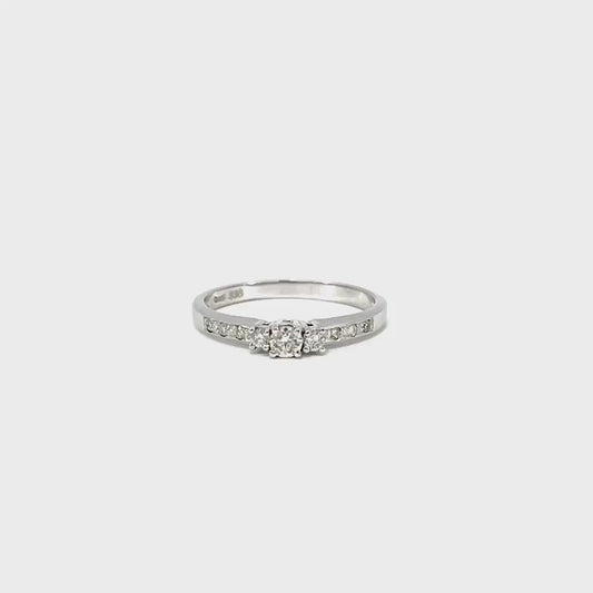 Celeste Trilogy Diamond Ring | 18ct White Gold