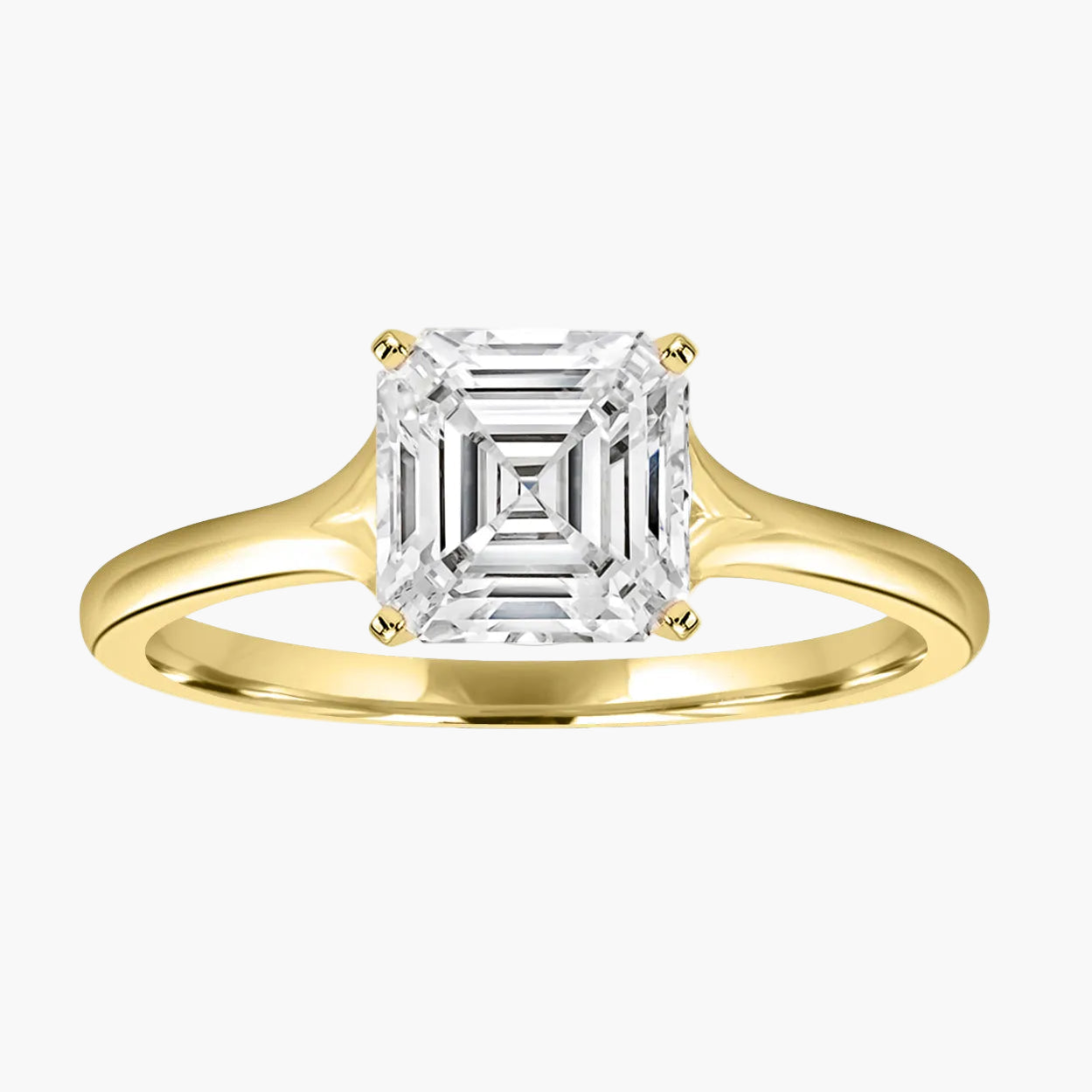 Asscher-Yellow Gold|Asscher|14K Yellow Gold|18K Yellow Gold