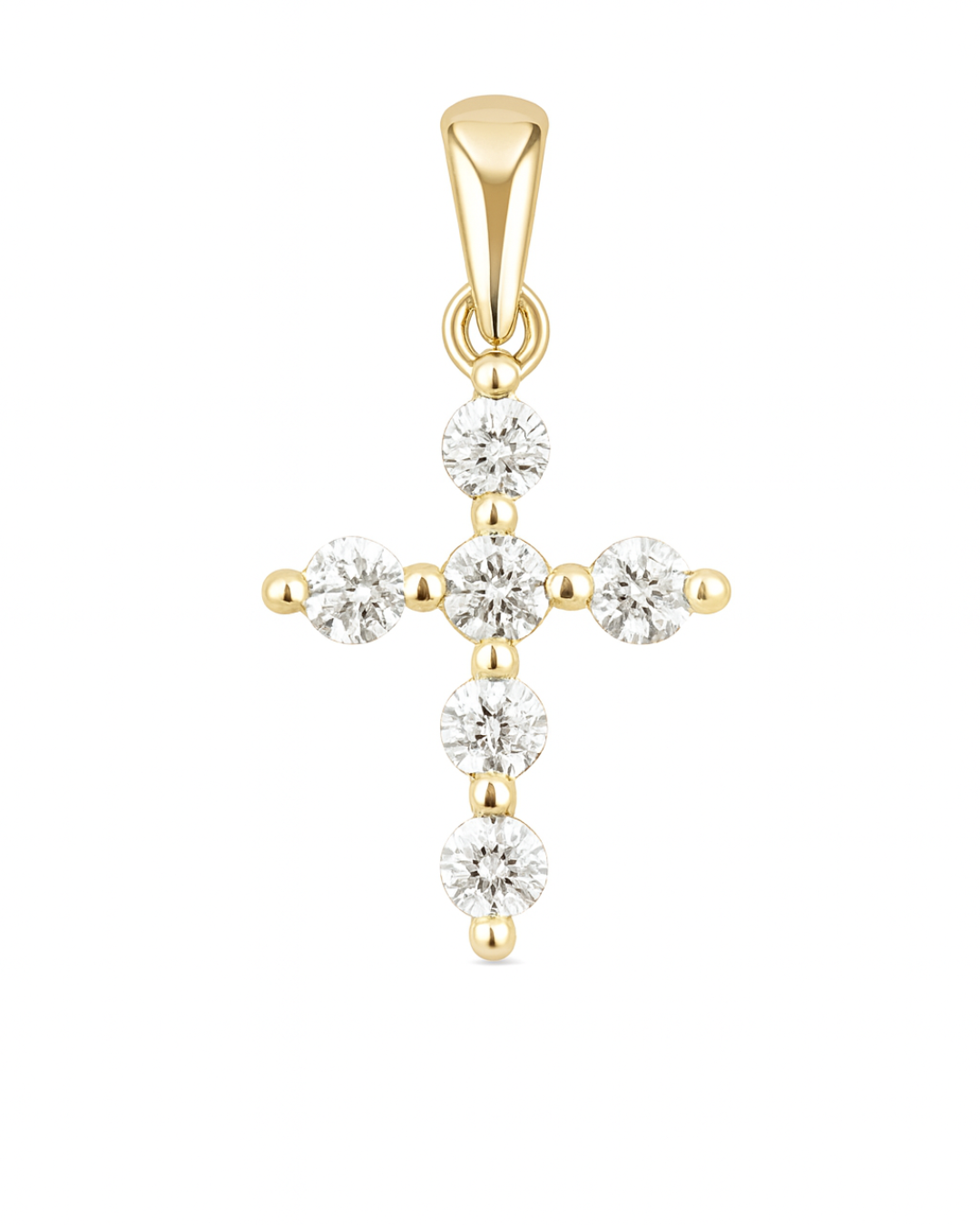 18ct Yellow Gold Diamond Cross Pendant — 0.36ct F/VS