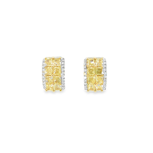 Golden Eclipse | 18ct Two-Tone Gold Huggie Earrings