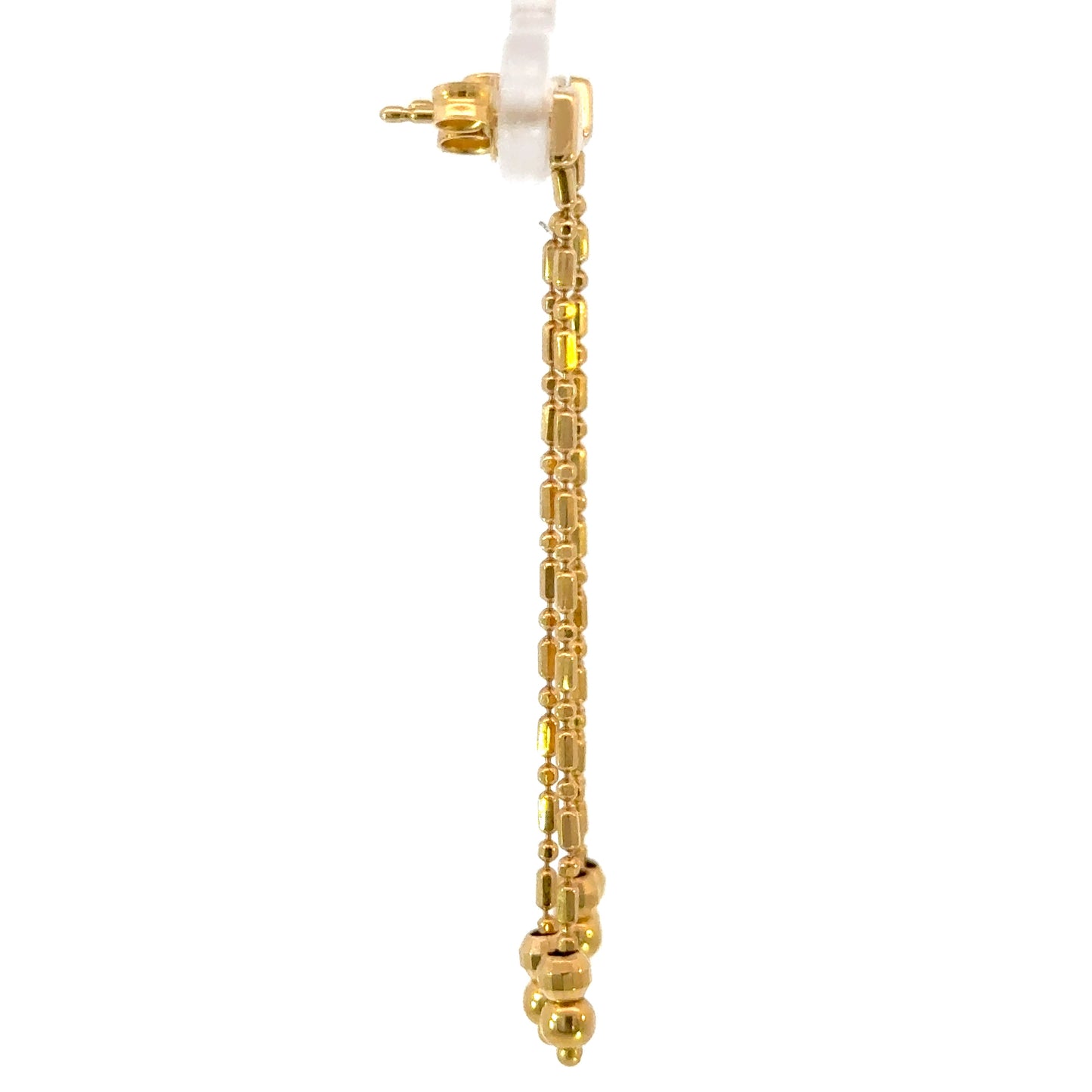 Shmia | 18ct yellow gold beaded drop earrings