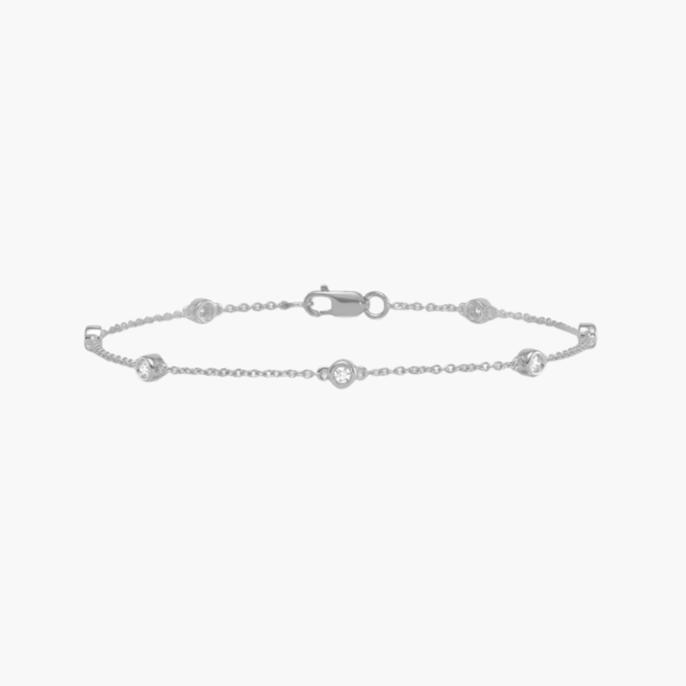 Silver bracelet on a white background