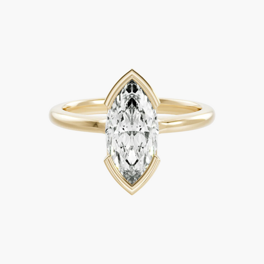 Carmelo | Solitare Half Bezel Engagement Ring