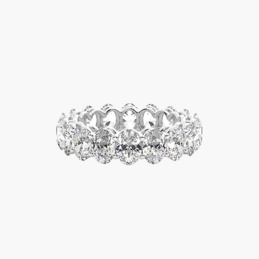 Elisha | 18ct White Gold Lab Grown Oval Cut Diamond Eternity Band – 4.03ct D-E/VS