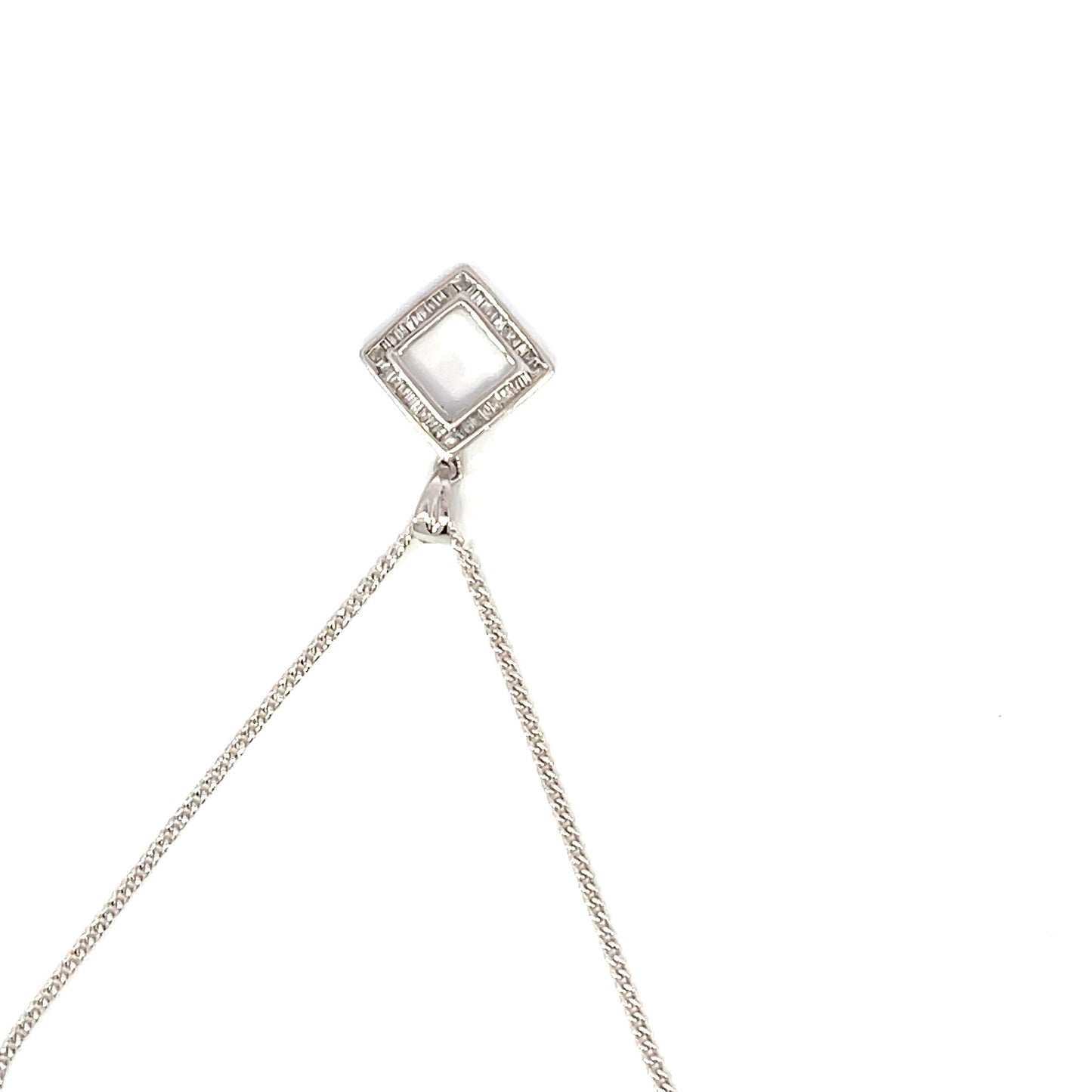 Square Diamond Pendant | 18ct White Gold