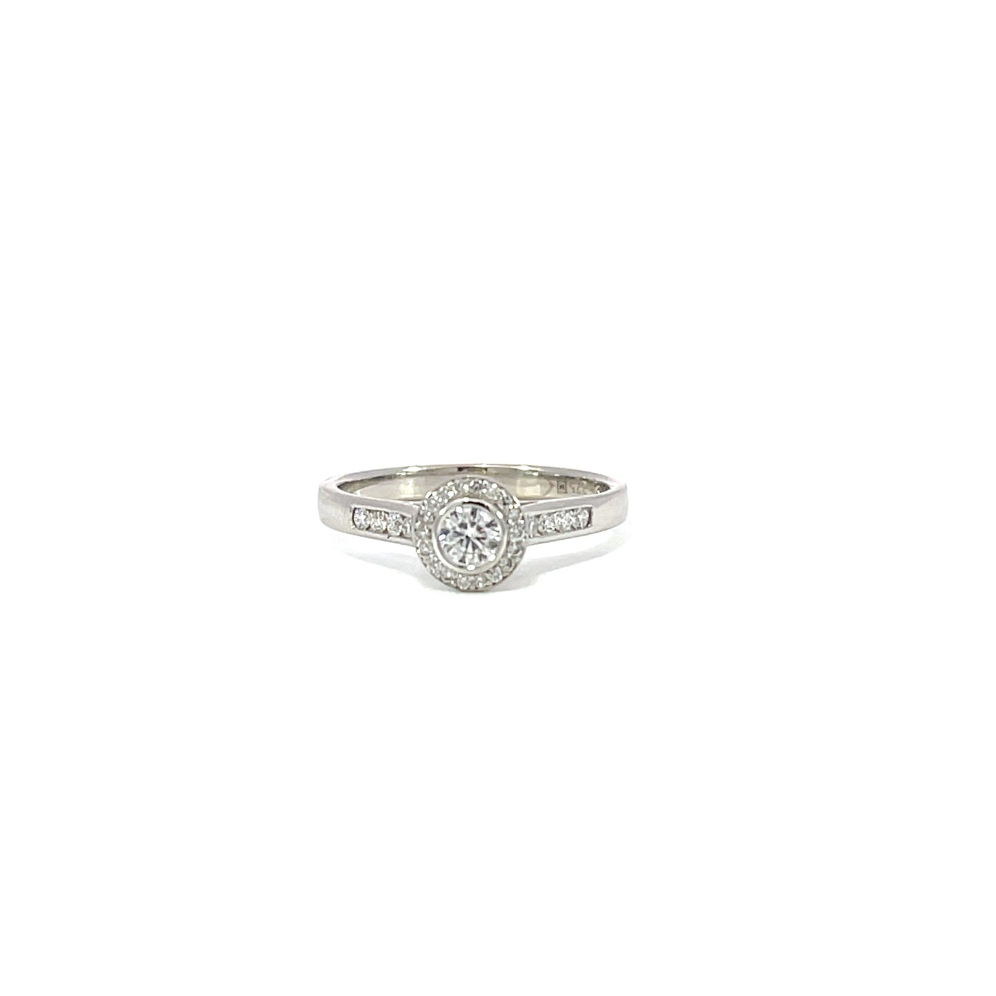 Aurora Halo Diamond Ring | 9ct White Gold
