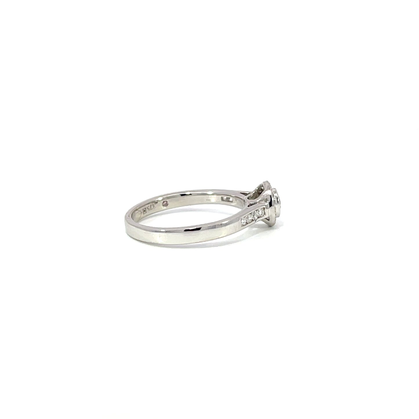 Aurora Halo Diamond Ring | 9ct White Gold
