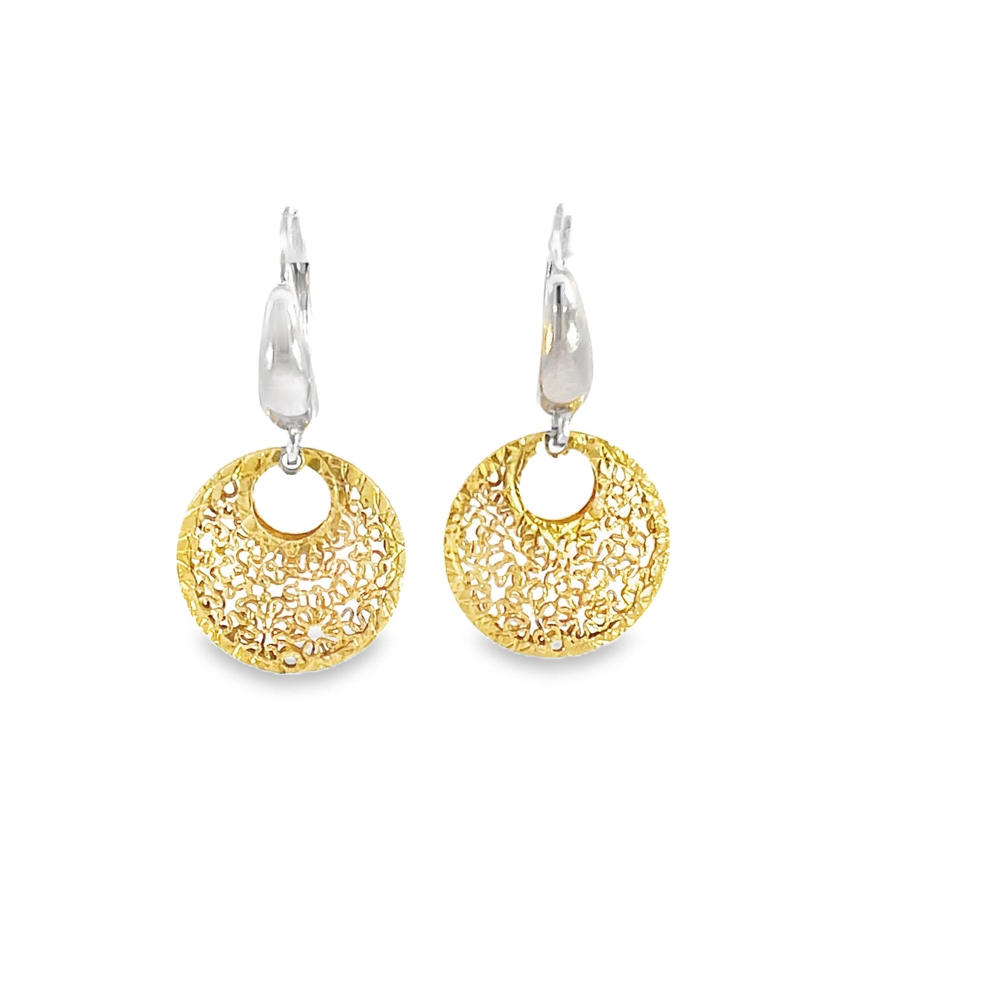 Kieran | 9ct Yellow Gold Filigree Circular Drop Earrings