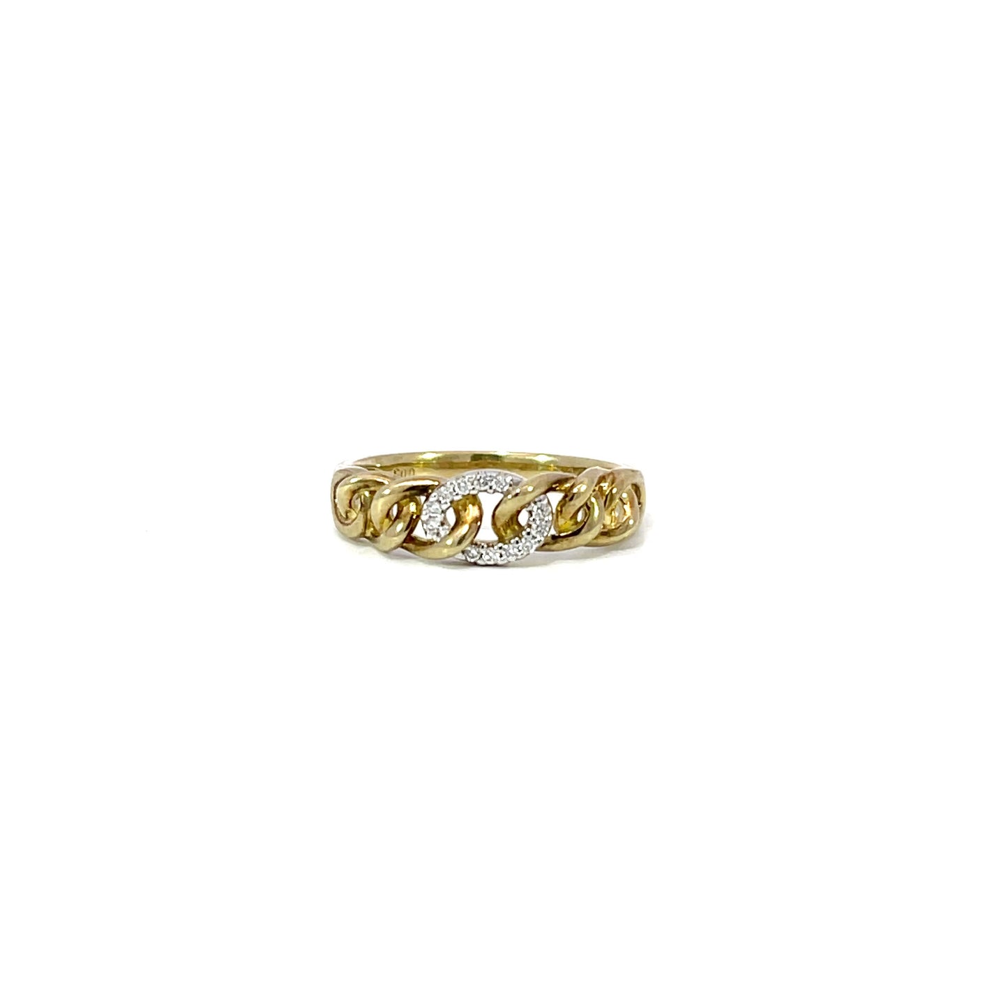 Chain-Link Diamond Ring | 9ct Yellow Gold