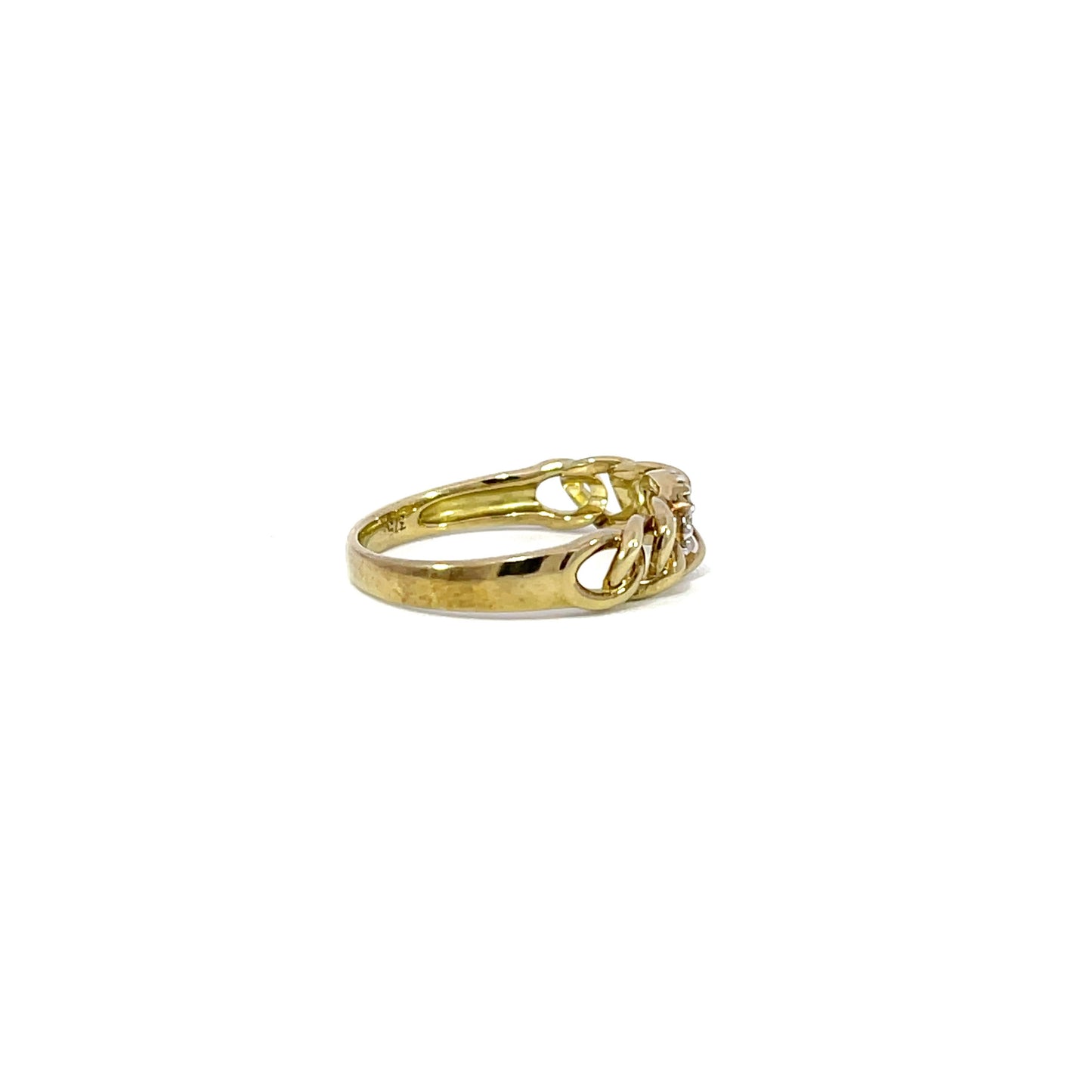 Chain-Link Diamond Ring | 9ct Yellow Gold