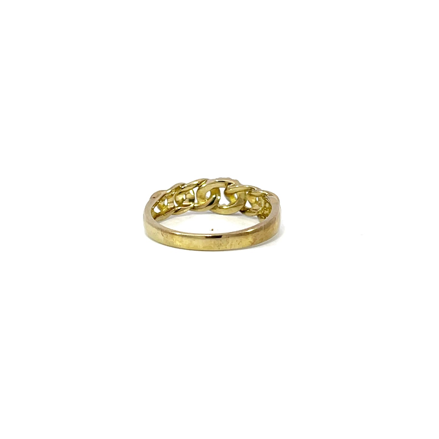 Chain-Link Diamond Ring | 9ct Yellow Gold