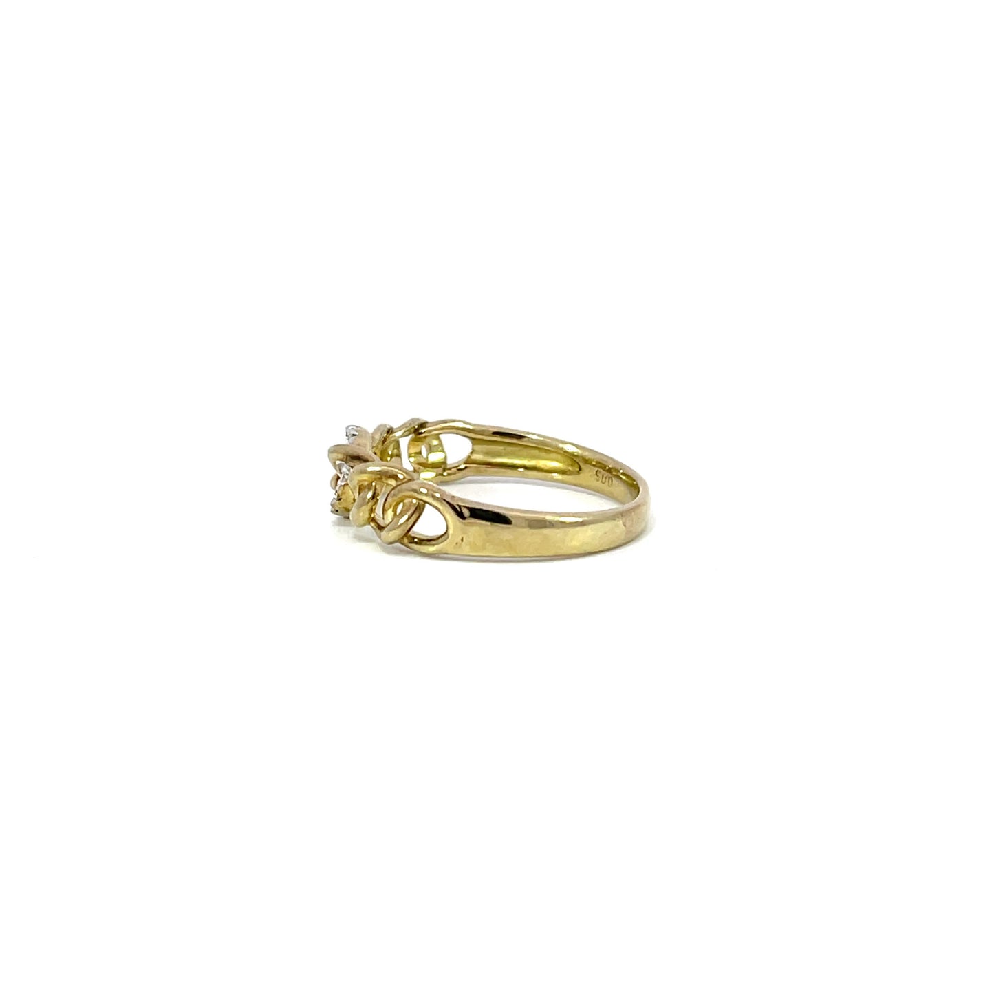 Chain-Link Diamond Ring | 9ct Yellow Gold