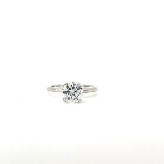 Manal | Platinum Lab Grown Diamond Solitaire Engagement Ring – 1.50ct E VS2 with Natural Diamond Collar