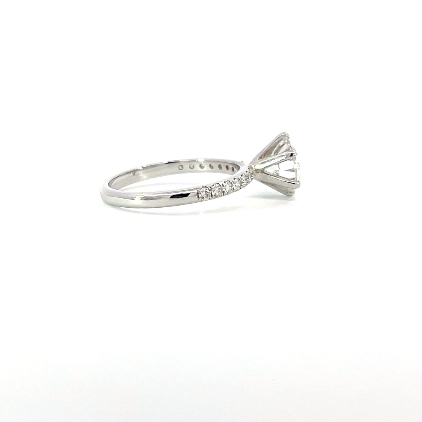 Emmanuela | 18ct White Gold Lab Grown Diamond Engagement Ring – 1.50ct E VS1 with Natural Diamond Shoulders