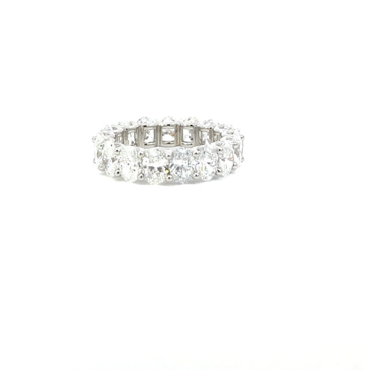Athan | 18ct White Gold Lab Grown Oval Cut Eternity Band