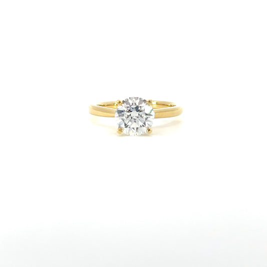 Hannah | 18ct Yellow Gold Lab Grown Diamond Engagement Ring – 1.70ct E VS2 with Hidden Halo; Diamond Shoulders