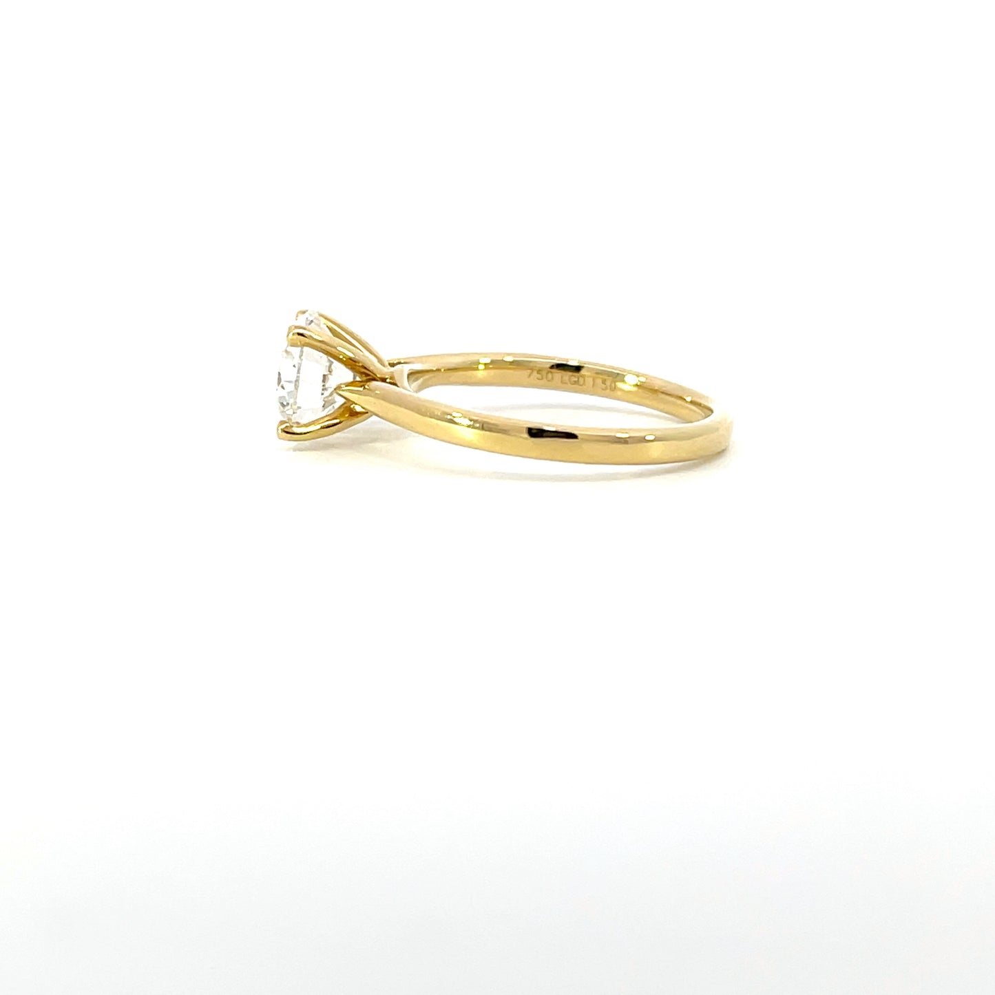 Hannah | 18ct Yellow Gold Lab Grown Diamond Engagement Ring – 1.70ct E VS2 with Hidden Halo; Diamond Shoulders