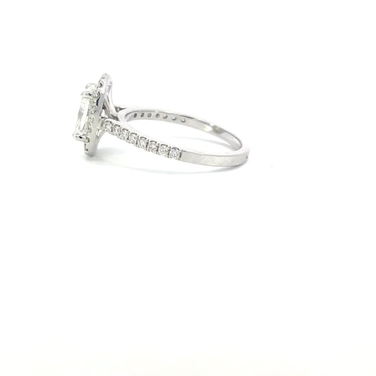 Leonie | 18ct White Gold Elongated Cushion Cut Lab Grown Diamond Halo