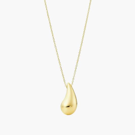 9ct Yellow Gold Bubble Teardrop  Necklace