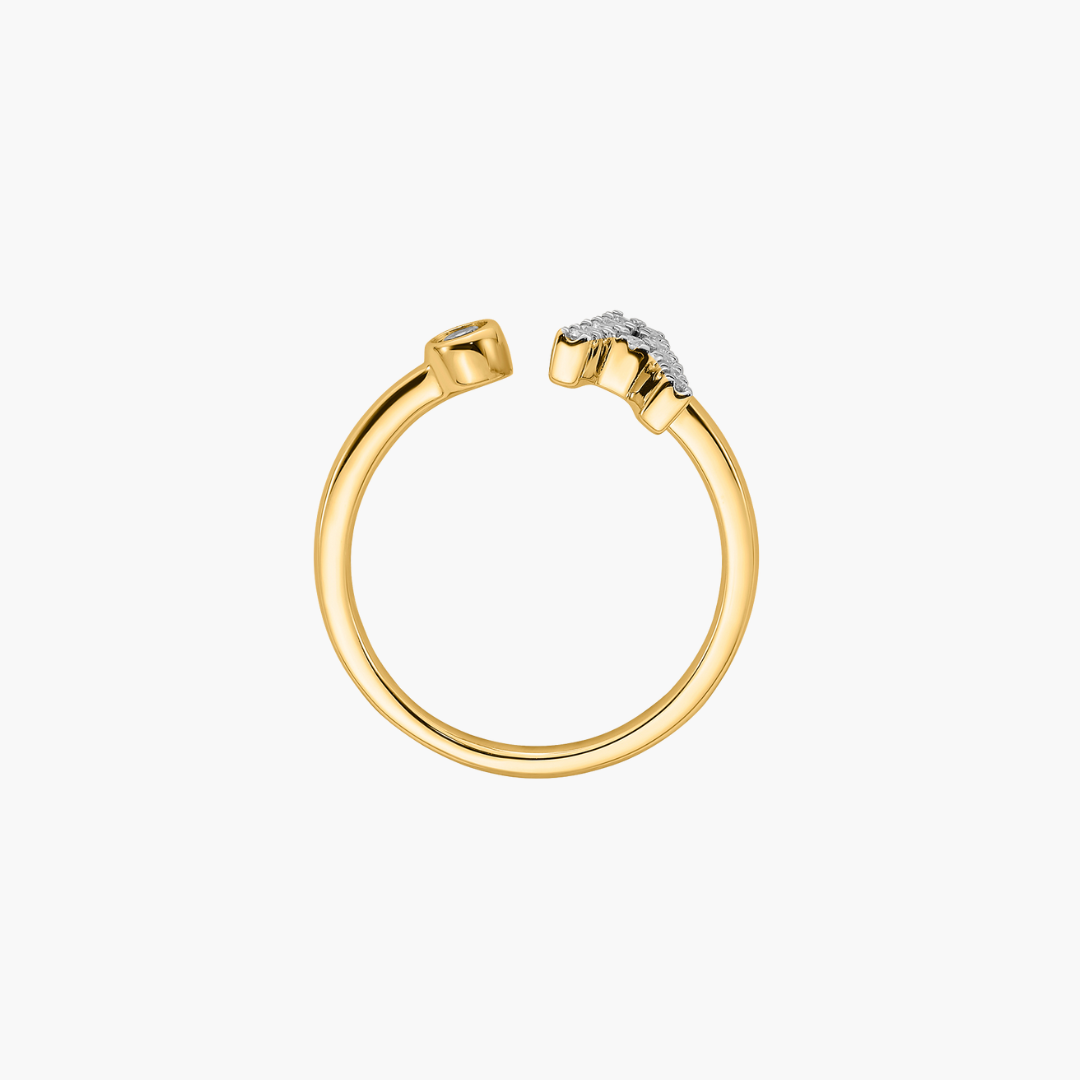 Diamond Initial Ring | 18ct Yellow Gold