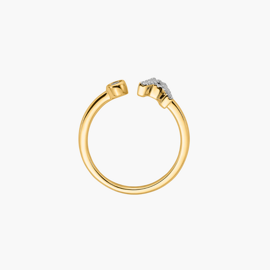 Diamond Initial Ring | 18ct Yellow Gold