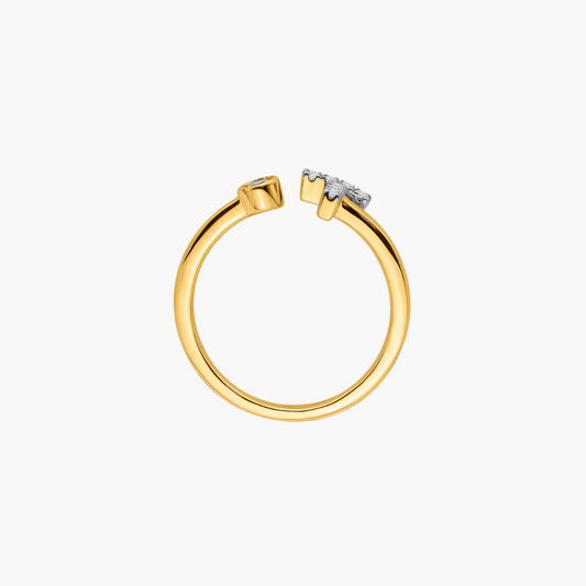 Diamond Initial Ring | 18ct Yellow Gold