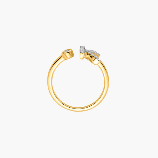 Diamond Initial Ring | 18ct Yellow Gold