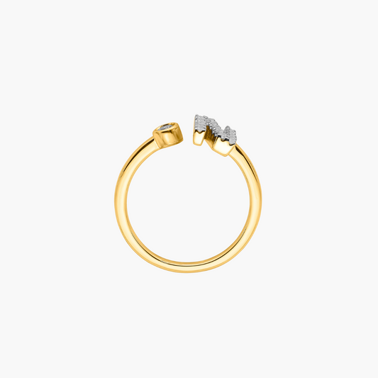Diamond Initial Ring | 18ct Yellow Gold
