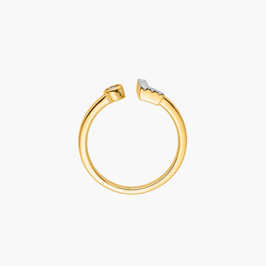 Diamond Initial Ring | 18ct Yellow Gold