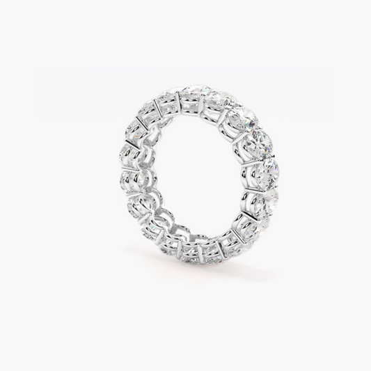 Elisha | 18ct White Gold Lab Grown Oval Cut Diamond Eternity Band – 4.03ct D-E/VS